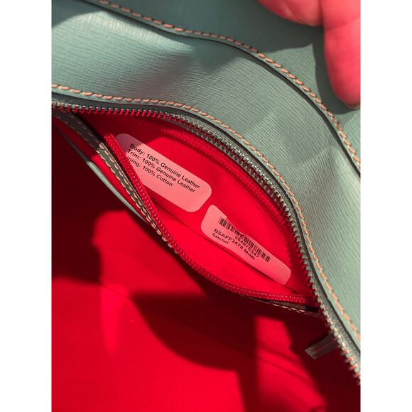 NEW DOONEY & BOURKE Saffiano Leather Top Handle Satchel Bag Top Handle Mint - Picture 15 of 16